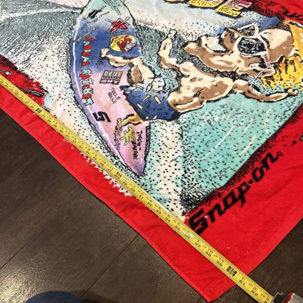 Snap-On Tools Tool Dude Vintage Beach Towel Gear Head Surf Man Cave 61 X 34